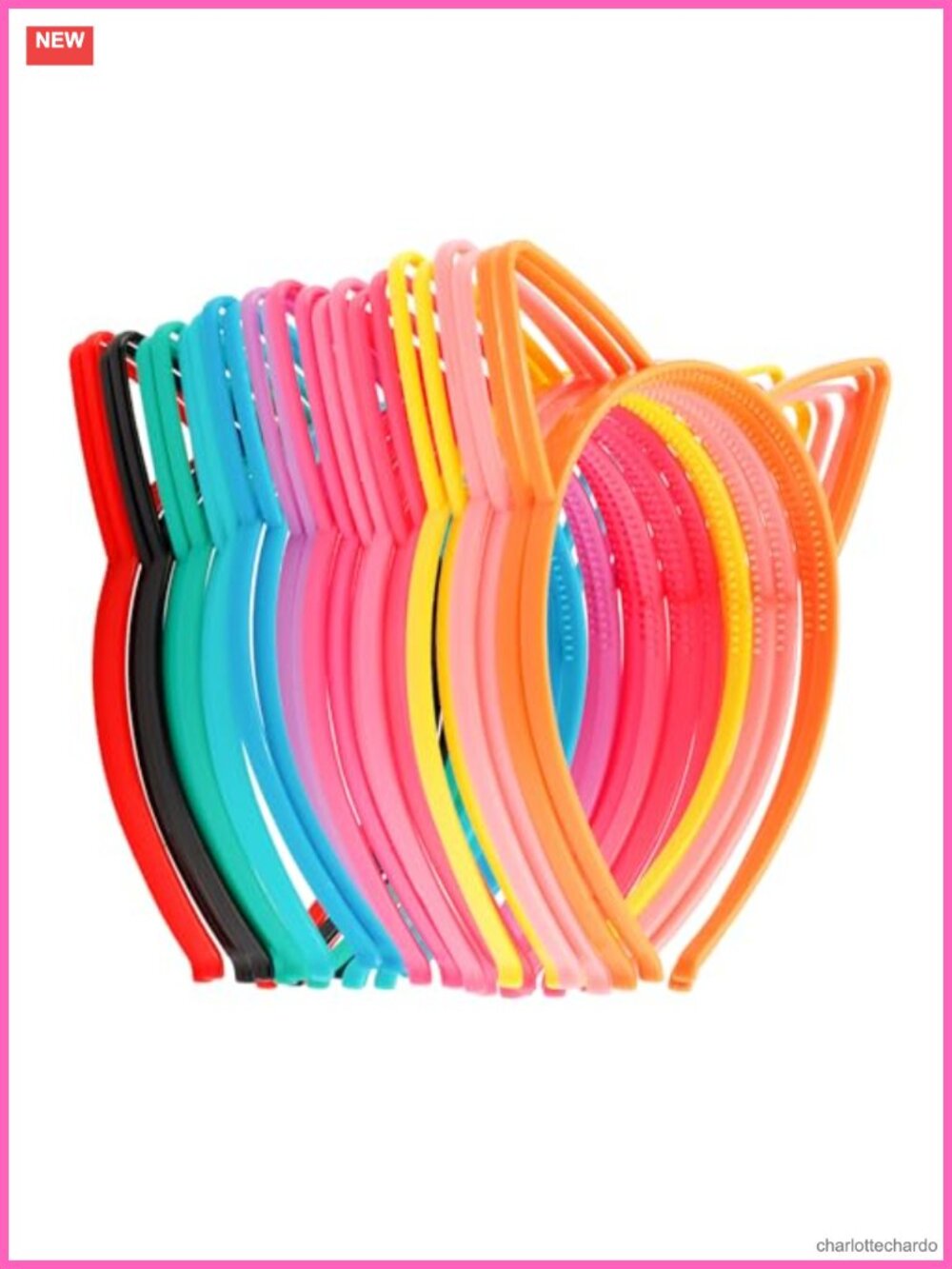 COCIDE Cat Ears Headbands 24 Pcs Plastic Party Cosplay Hair Accessories
